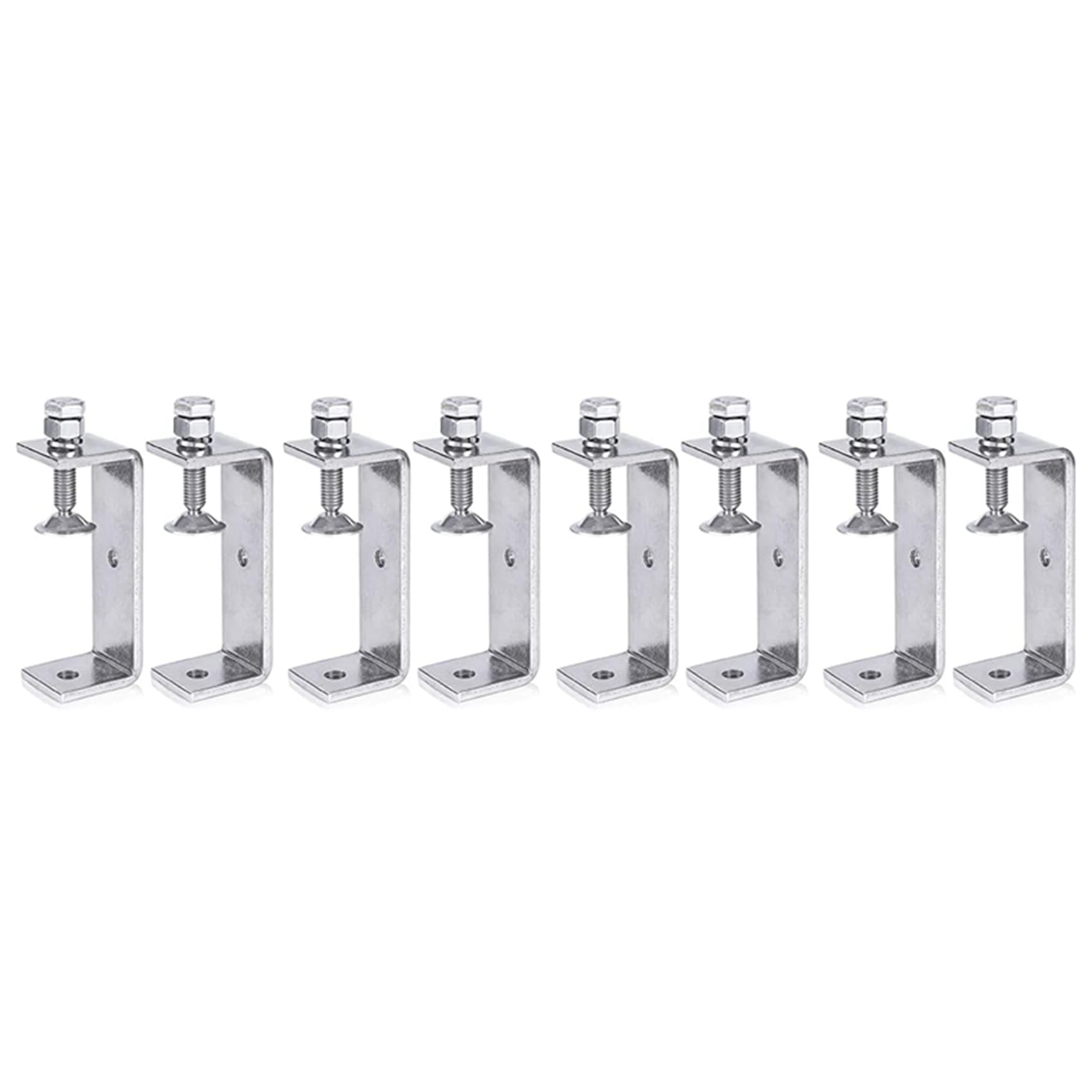 Jnchdghwa Silver Metal Clamp Heavy Duty Clamp C Clamp Woodworking Clamp With Wide Jaw Openings (100Mm), 8Pcs