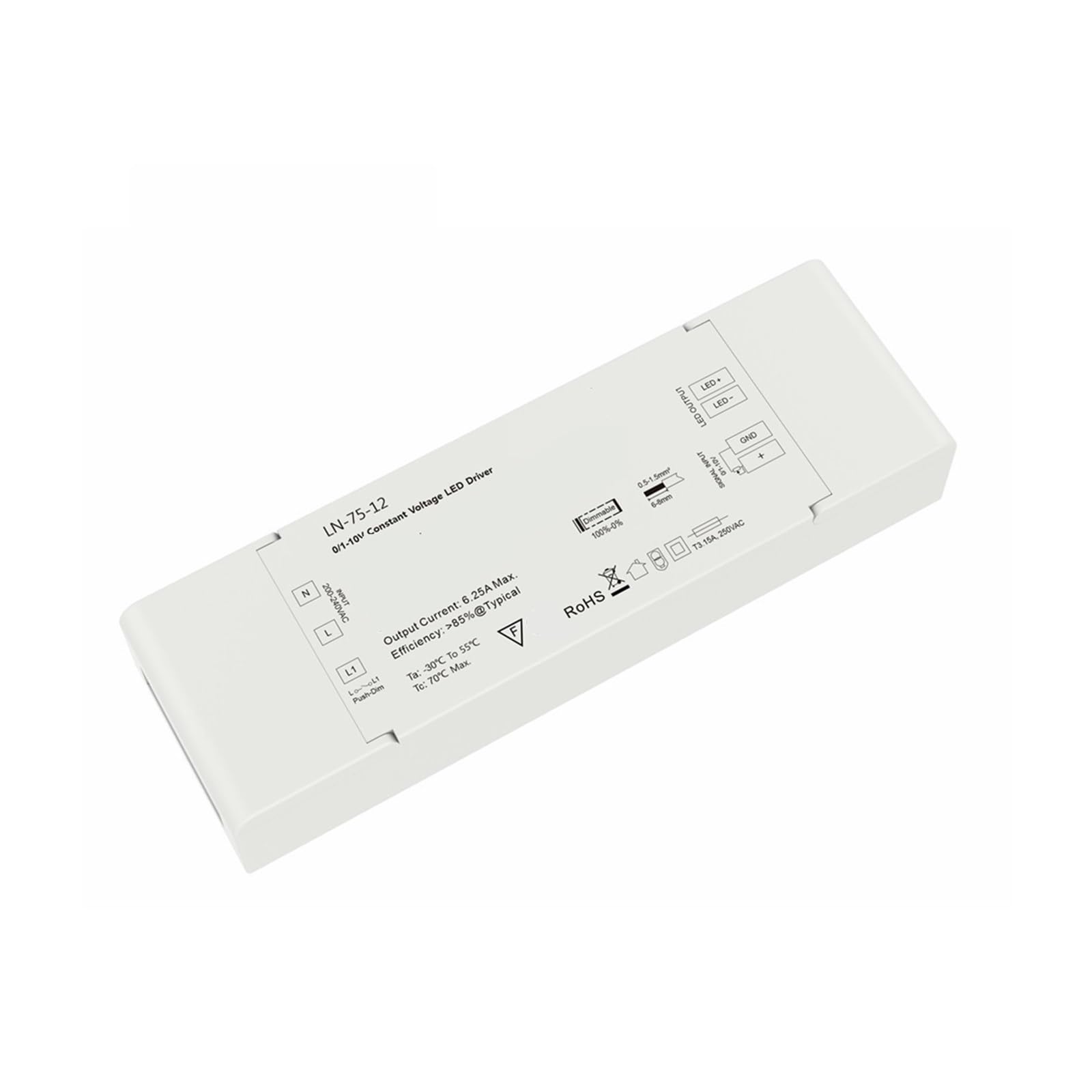 Sterownik LED O Stałym Napięciu 0/1-10 V, Ściemnialny, Zasilanie Prądem 12, 24, 75 W, 40, Ściemnianie PWM, 0-100%, Lampa Wysoka Stabilność(12V 40W)