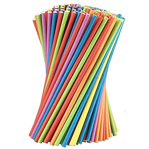 Silberne Papierstrohhalme 19,7 Cm – 1000 Stück, Biologisch Abbaubar, Für Heiße & Kalte Getränke, FSC-zertifiziert
