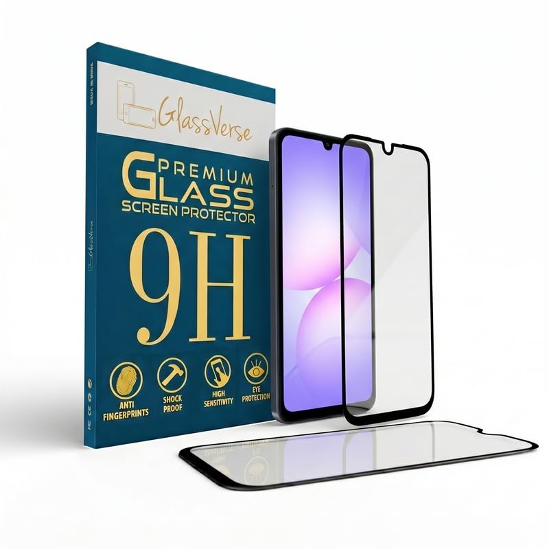 Image of GlassVerse Toughened Oleophobic Tempered Glass For Samsung Galaxy F70e 5G (Pack Of 2) with Free Installation Kit. Full screen Coverage - 6.7 inch