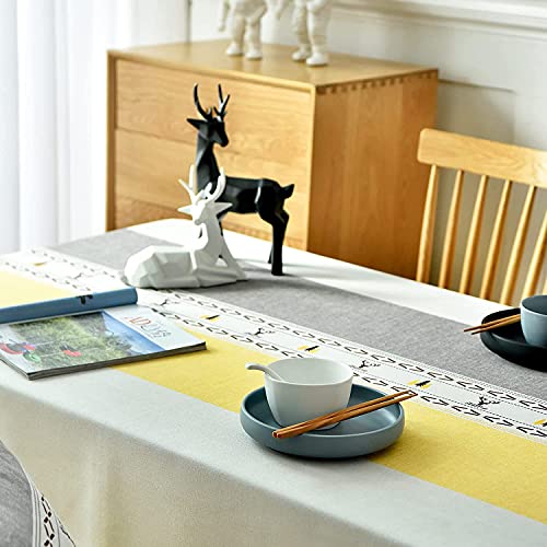 Nappe en lin de qualité supérieure design bicolore chic 135x220cm