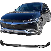 IKON MOTORSPORTS, Front Bumper Lip Compatible with 2022-2024 Hyundai Ioniq 5, IKON Style Matte Black PP Front Lower Spoiler Splitter Guard Replacement