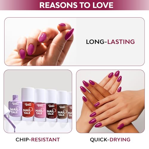 Image of Glam21 Nail Tale Nail Polish | Glossy Gel Finish | Rich Pigmentation | Chip Free | Quick Drying Formula | Long Lasting Nail Polish for Women | 9ml | Shade-05