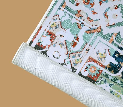 Image of BLUSH & BLOOM 5 x 7 Feet Area Rugs Washable Rug: Large Modern Abstract Living Room Rug Soft Anti-Skid Thin Carpet Indoor Floor Non-Shedding Carpets for Bedroom Dining Farmhouse Nursery Home Office
