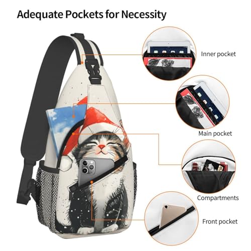 Bolso bandolera con diseño de gato para mujer y hombre miniatura 4