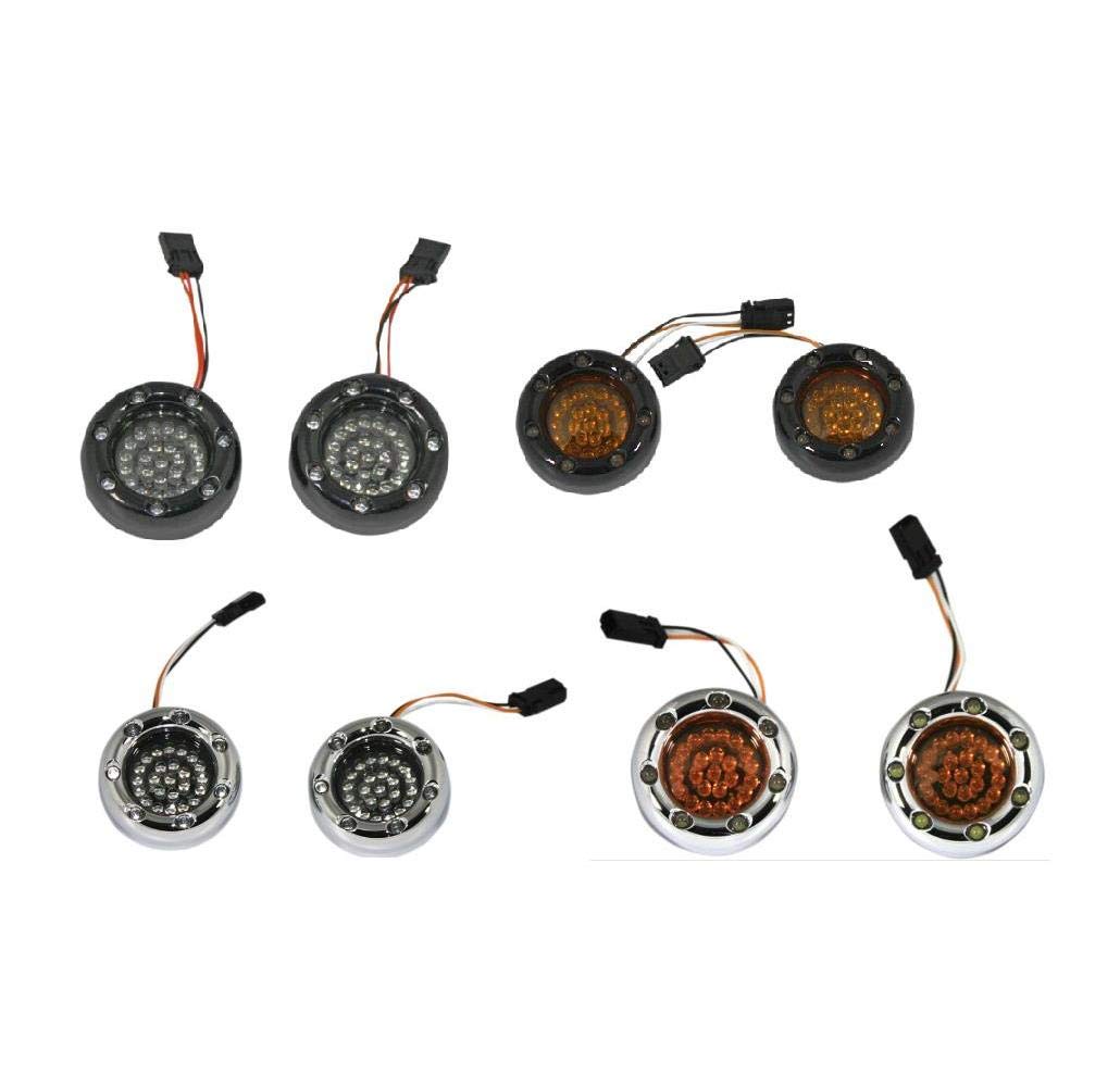 Custom DynamicsBTRB-AW-JAE-S LED Turn Signal (Black Housing Amber/White/Smoke Bullet Ringz (JAE Base/Dual Intensity))