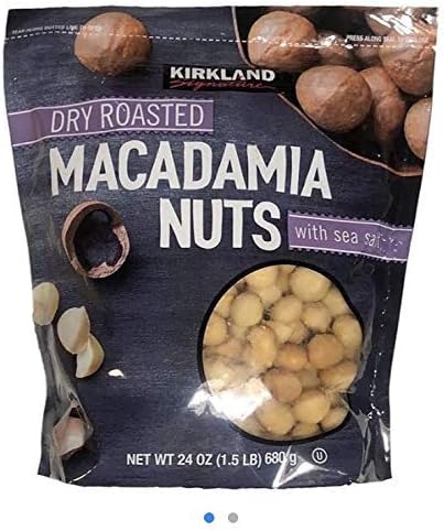 Kirkland Signature Kirkland Dry Roasted Macadamia Nuts with Sea Salt,680g (1.5lbs)