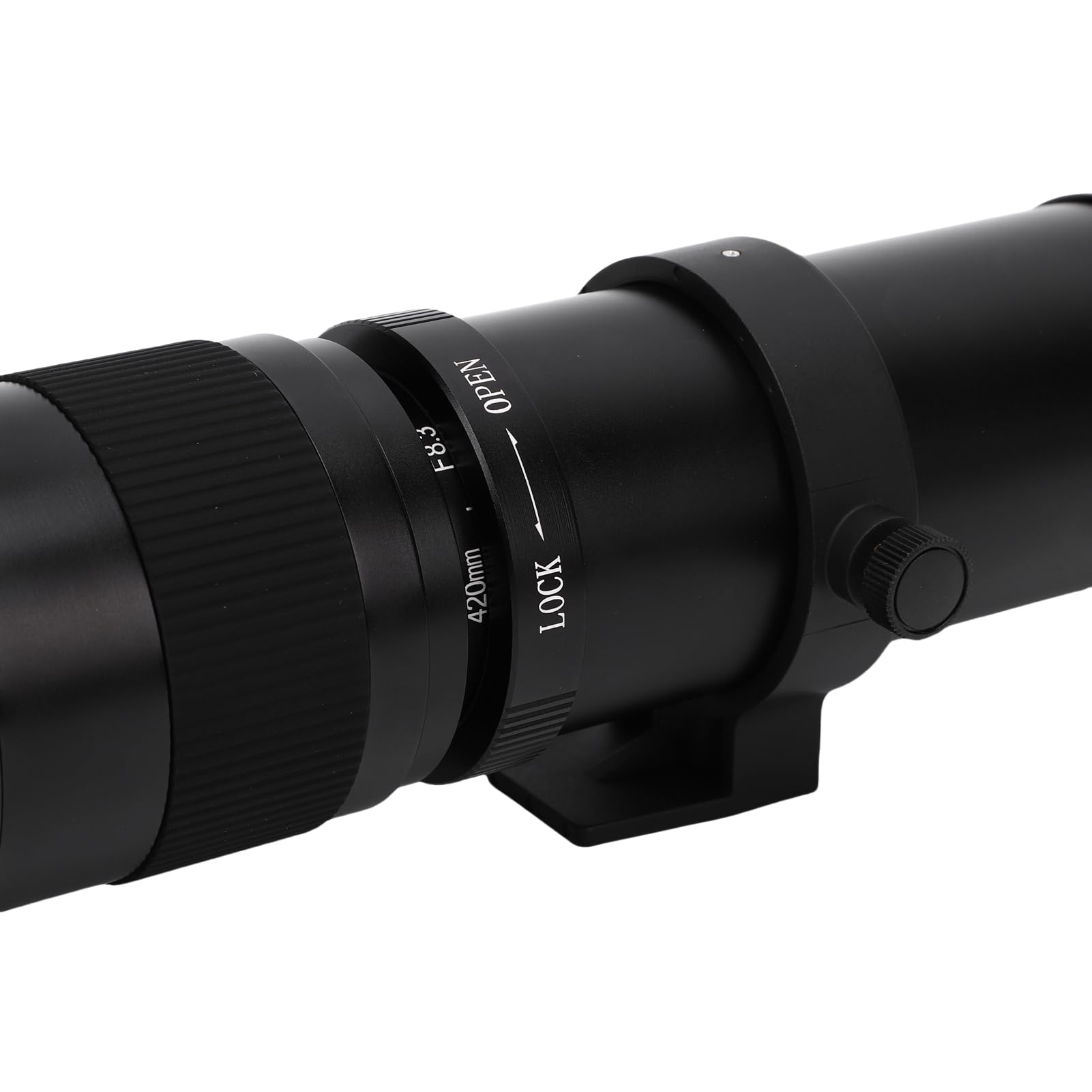 Denash Teobiektyw Teleobiektywu 420 do 800 Mm z otwórcą F8.3 do Montażu Bezlusterkowego Aparatu, Manualny Obiektyw z Zoomem, Aluminium i Optyczny materiał Szklany (BLACK)