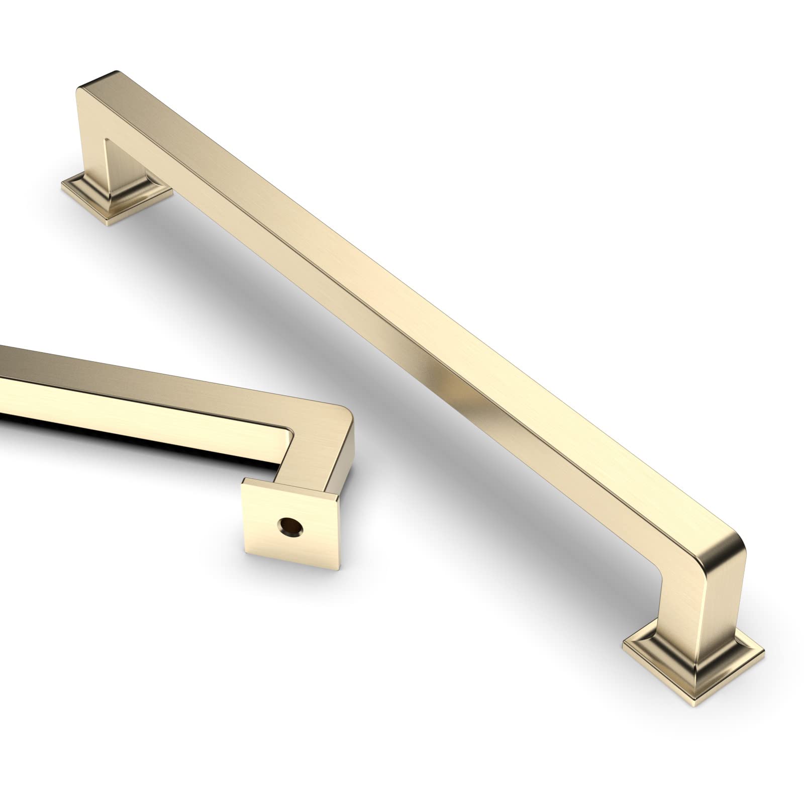 Asidrama 10 Pack 7 Inch(177mm) Brushed Brass Kitchen Cabinet Handles, Gold Cabinet Pulls Kitchen Cabinet Hardware Cupboard Handles Drawer Handles Dresser Pulls