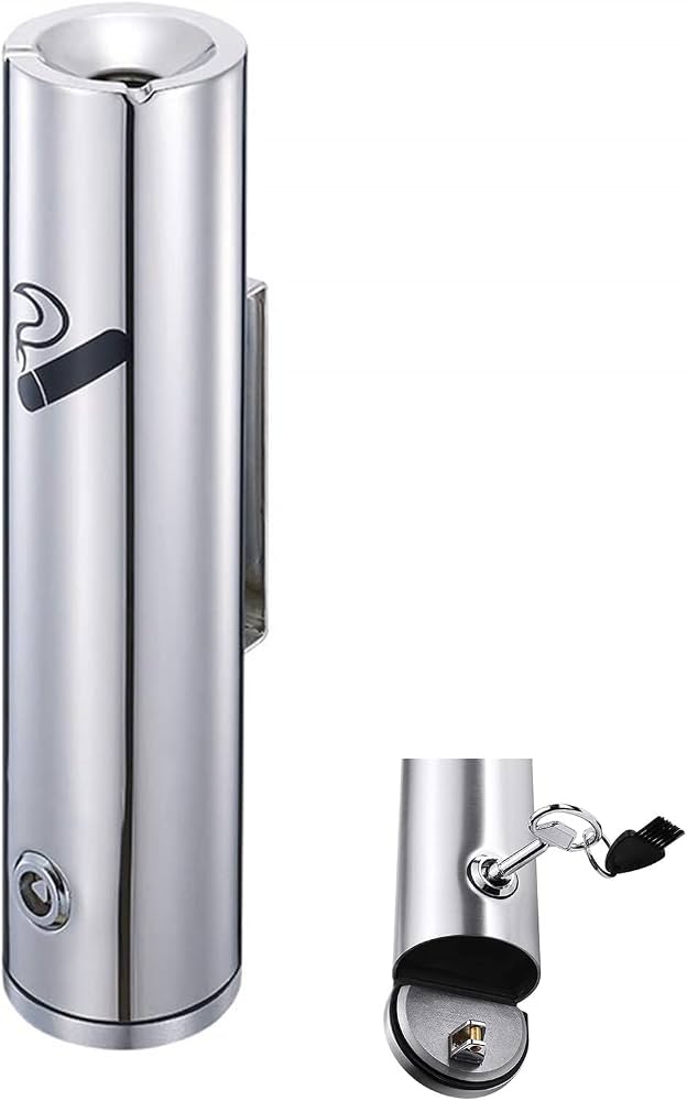 Amazon.com: Outdoor Wall Mounted Ashtray, Floor Standing Cigarette Butt Bin  Outside - Stainless Steel External Ash Smoking Trays
