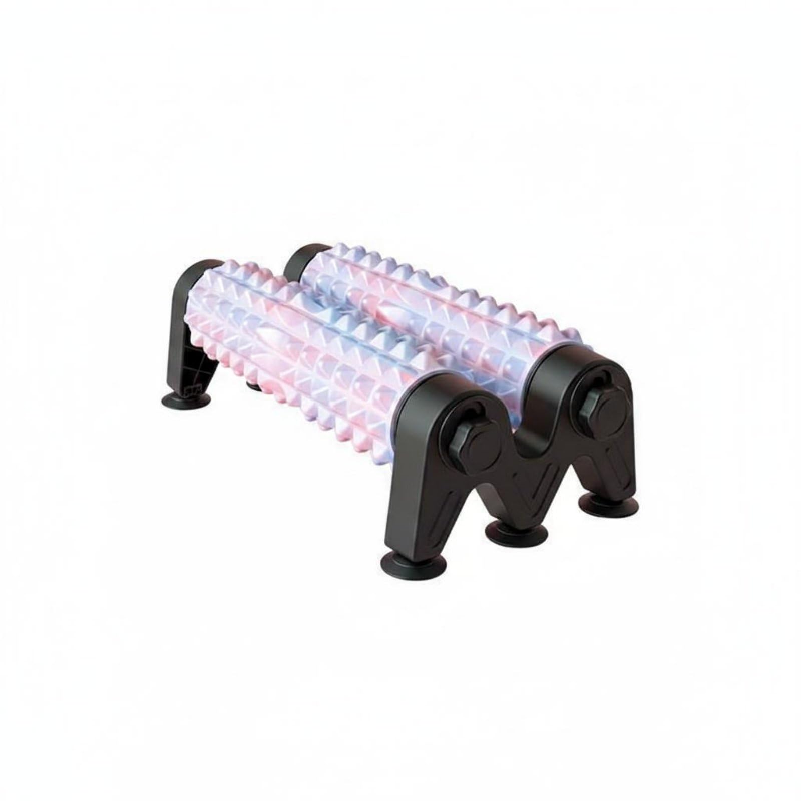 Rullo Massaggio Doppia Fila Rullo Schiuma Massaggiatore Fitness Recupero con Base Ampia Antiscivolo E Supporto Rigido Pressione Uniforme per Muscoli, Camouflage Pink Blue