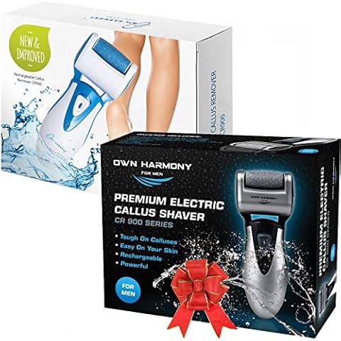 Own Harmony 2 Electric Feet Callus Removers and 6 Rollers Bundle: Rechargeable Mens Pedicure Tools Kit & Professional Electronic Foot Care File for Women, Best Scrubber for Hard Dry Cracked Dead Skin Cover