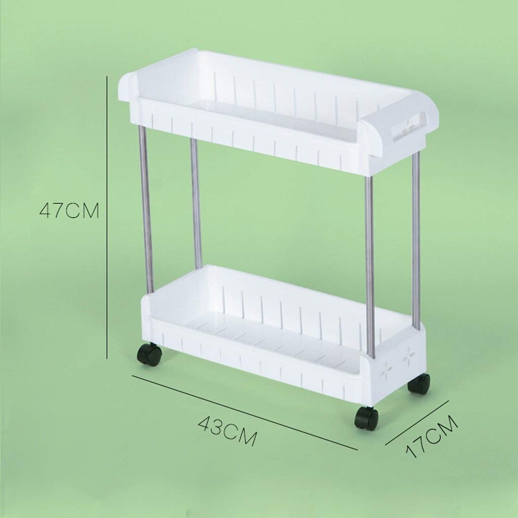 Estantes de almacenamiento para el hogar, estante con ruedas para inodoro móvil, estante para el baño, estante de almacenamiento de plástico, estante para cocina, 2 capas