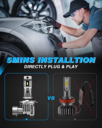 Novsight 9005 9006 Led Headlights Combo, 26000 Lumens 110W Super Bright Led Headlight Bulbs Conversion Kits, 9005/Hb3 For High Beam 9006/Hb4 For Low Beam, 6500K Cool White Ip68 Waterproof, Pack Of 4 #TOP2