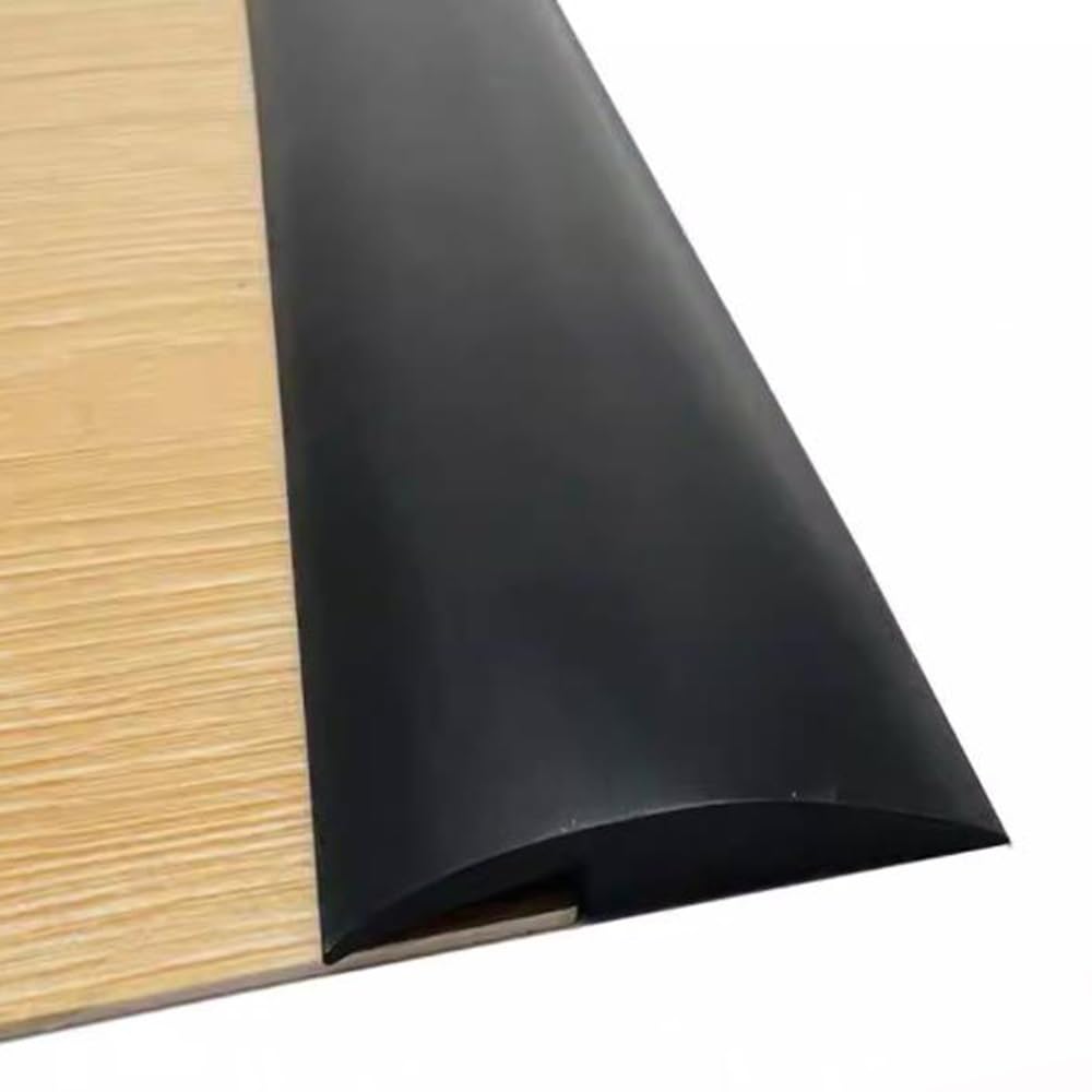 KADEUX Striscia di Transizione per Pavimenti Laminato Soglia di Transizione in PVC, Striscia di Soglia 5mm Strisce di Copertura per Pavimenti, Lunghezza: 1m/2m/3m/4m/5m/10m (Color : Black, Size : L-
