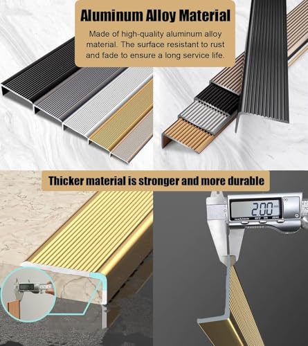 Moldura de aleación de aluminio para escalera y perfiles de transición en L 4