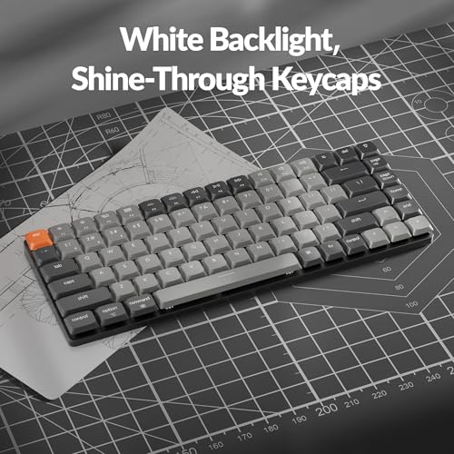 Image of Keychron K3 Version 3 Low Profile Wireless Mechanical Keyboard, 75% Layout QMK Programmable Bluetooth 5.2 /Wired, White Backlit with Shine-Through Keycaps for Mac Windows Linux