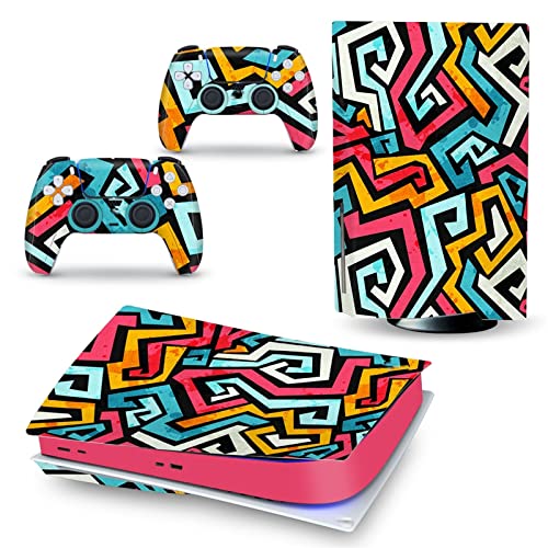 Sin Espuma Y Sin Burbujas Anime Decal Skin Para PS5 Disk Edition Consola 2 Controladores Funda Vinilo Skins Wraps, Sin Burbujas, Resistente Arañazos 14335