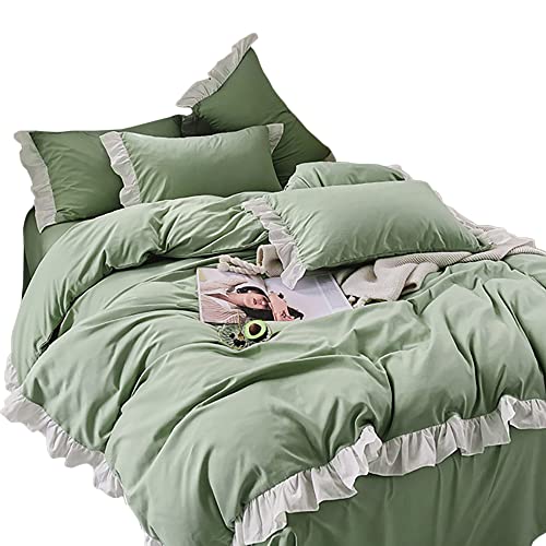 WJIAYAO Kinderbett-Rock Mit Rüschen & Pompons | Grauer Mikrofaser-Bettrock 60x120x36cm