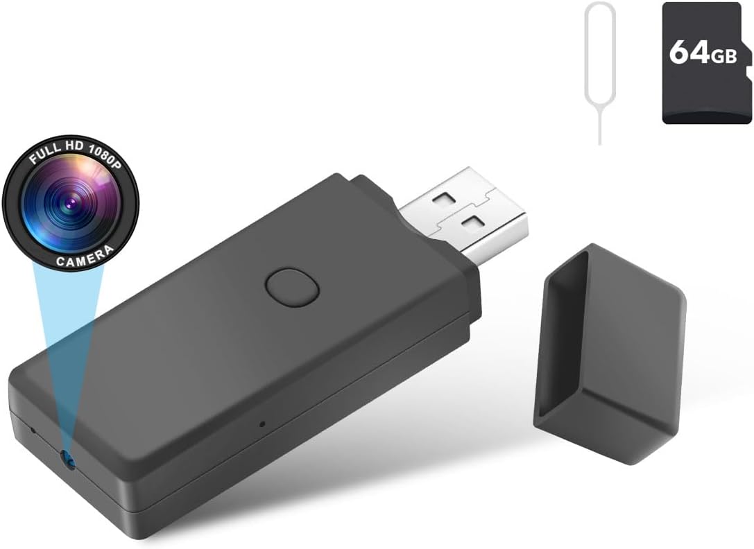 64GB USB Flash Drive Camera,1080P Video Resolution Security, Rechargeable Portable mini Body cam,Surveillance Camera 64GB USB Flash Drive Camera,1080P Video Resolution Security, Rechargeable Portable mini Body cam,Surveillance Camera