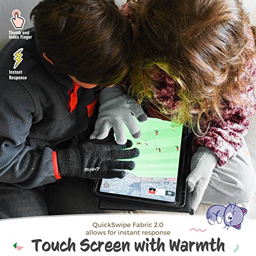 Image of Rahhint Kids Winter Gloves for Boys Girls Children Toddler Thermal Wool Knit Gloves with Insulated Fleece Lining Keep Hand Warm Gift