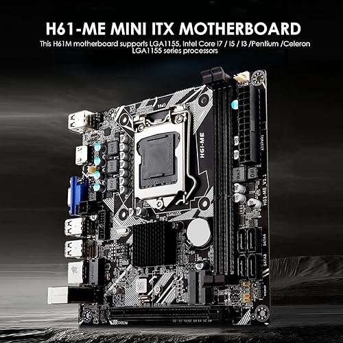 H61 ME Mini ITX Moderkort med NVMe, WiFi, och Bluetooth för Gaming