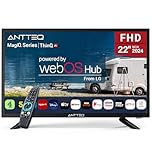 Antteq 22 Inch FHD Smart TV 12V, WebOS 12 Volt Television with AI Voice Control Remote, BBC Freeview Netflix Airplay, HDMI/USB, Small Travel Screen for Caravan Truck Boat Motorhome