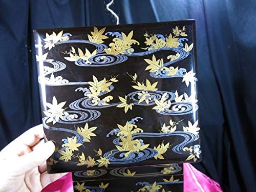 竜田川蒔絵 四段重 台付