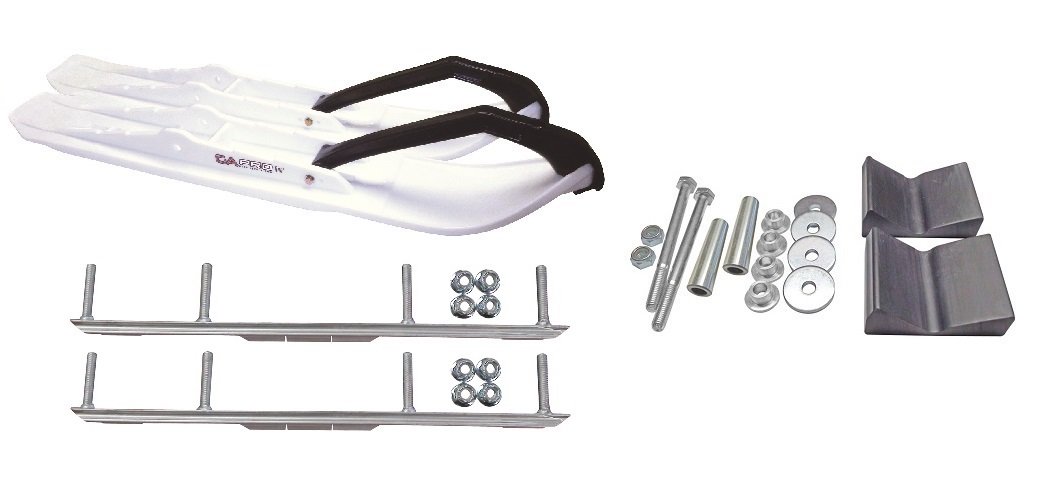 C&A Pro White XCS Snowmobile Skis w/ 4.5