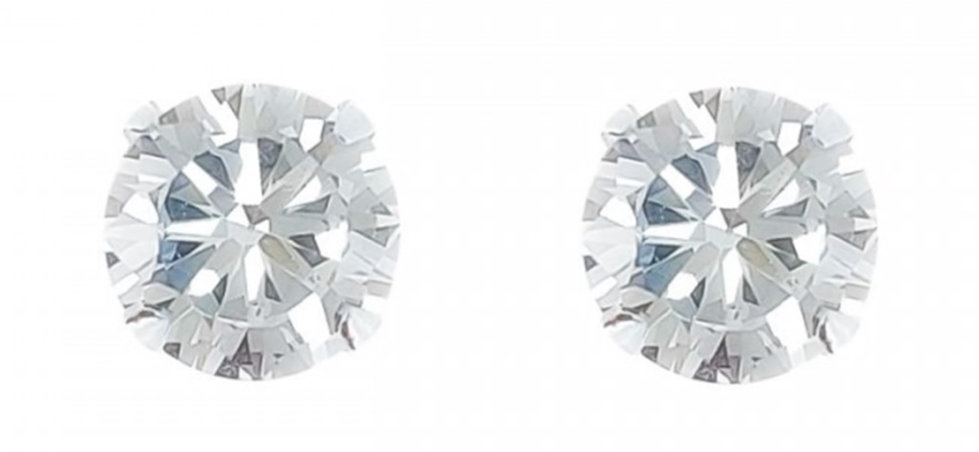 ENTREPLATA Pendientes de Plata de Ley 925 Unisex con Circonita Brillante Blanca Engarzada Zirconios Brillantes con Talla Diamante forma Redonda Cristal Blanco
