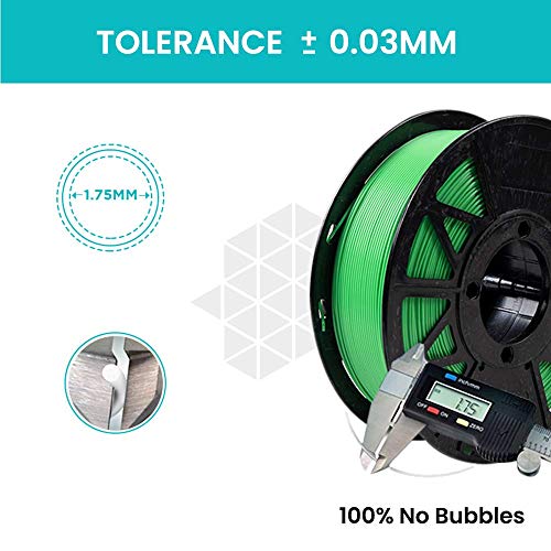 Image of Tesseract Premium PLA + 1.75mm 3D Printing Filament | Dimensional Accuracy + /- 0.03mm | Compatible with Most FDM Printers | 1 KG 3D Printer Filament - PLA Green (Quantity 10)