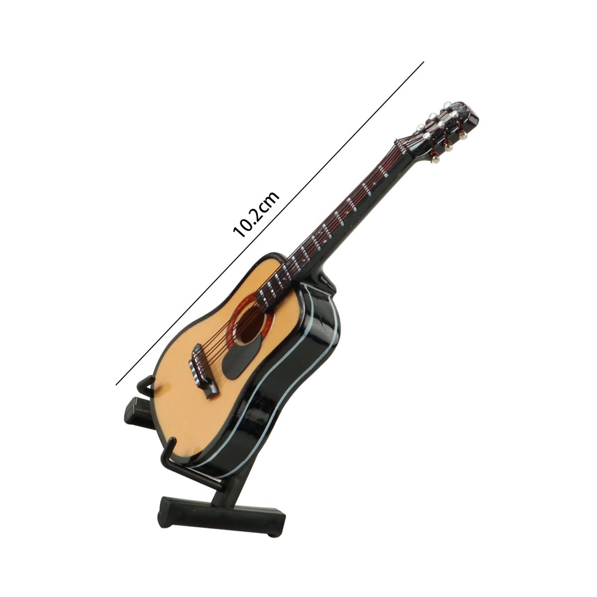 Miniatur Holz Gitarre Modell 10cm Holz Mini Gitarre mit Ständer und Etui Musikinstrument Modell Home Decor