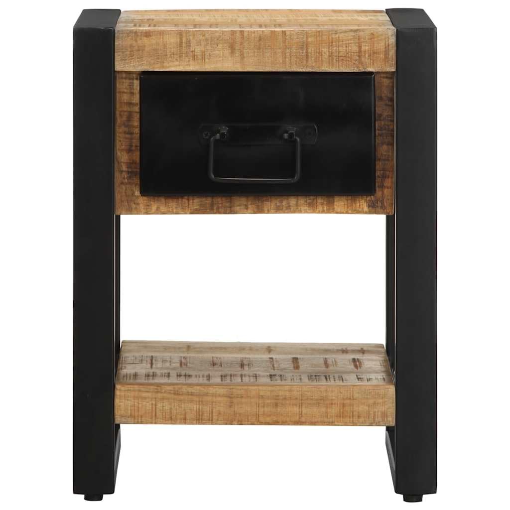 Mesitas de noche 2 piezas madera de mango áspera,4013568