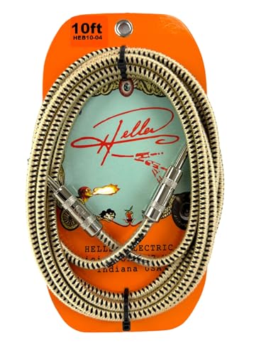 Câble jack guitare tressé Heller 3m idéal pour les répétitions et le studio