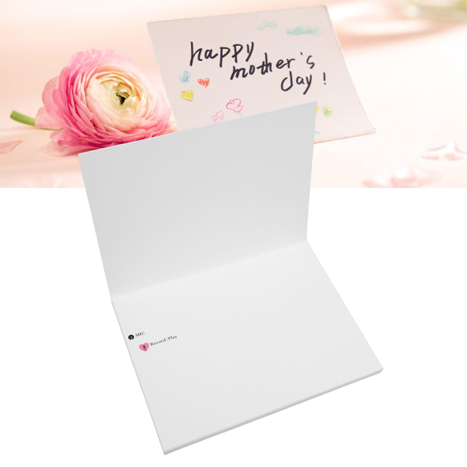 Diyeeni Tarjetas de felicitación de audio en blanco grabables, audio en 4 minutos, tarjeta de voz personalizables y graba saludos, con sobre, regalos de cumpleaños para amigos y familiares
