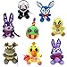 SMNU 8Pcs FNAF Five Nights At Freddy'S Peluche 18Cm, Golden Freddy Foxy Bonnie Chica FNAF Muñeco De Peluche Animales Muñecas Regalo De Cumpleaños De Navidad para Niños