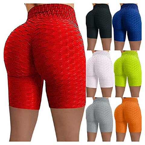 Women's High Waisted Yoga Pants, Bubble Hip Butt Lifting Leggings, Workout Tummy Control Yoga Tights, Scrunch Leggings Cover