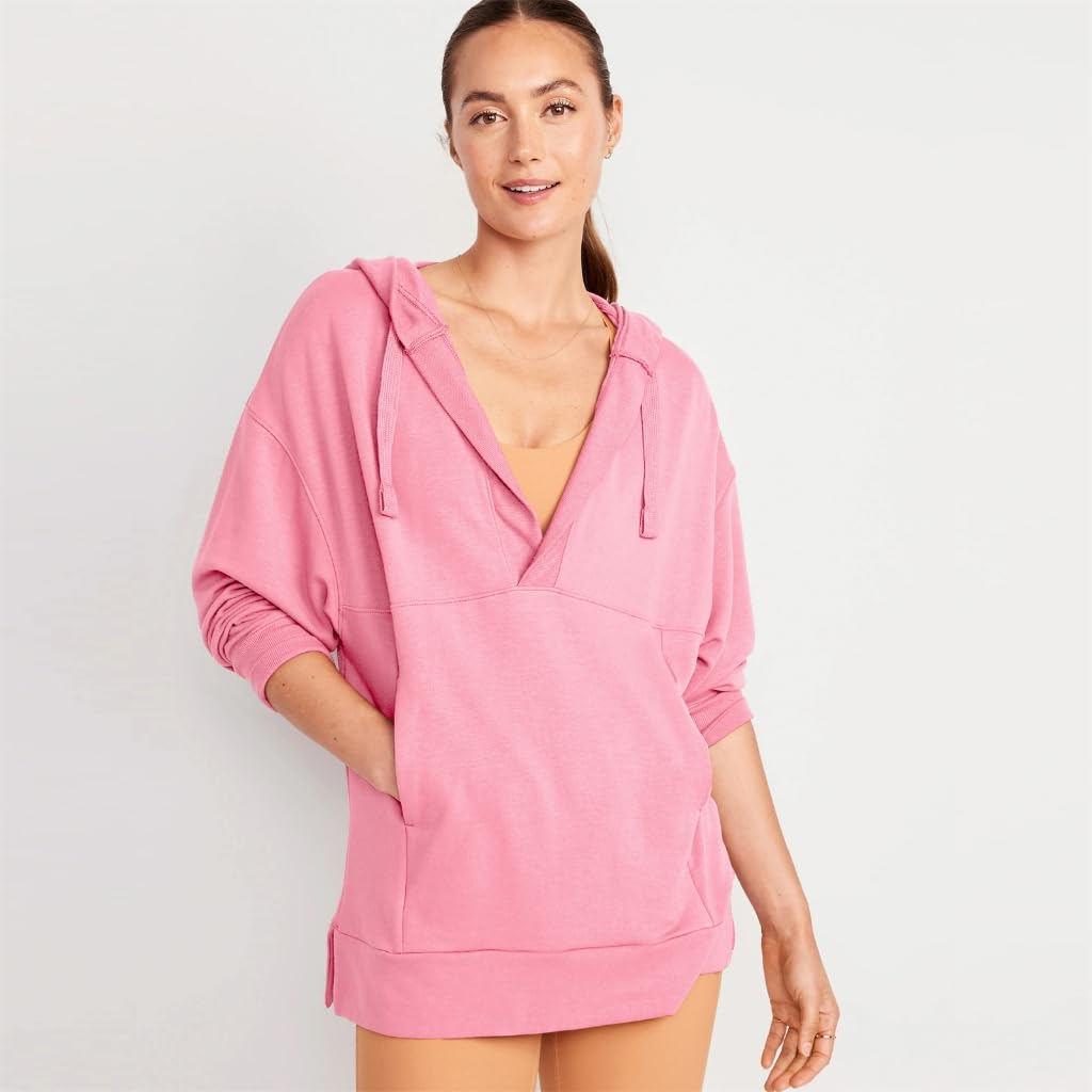 Bluzy z kapturem dla kobiet, damskie bluzy z kapturem bluzy ze sznurkiem kieszeń bluza z kapturem odzież wierzchnia prążkowana bluza z kapturem luźne topy z długim rękawem morelowe