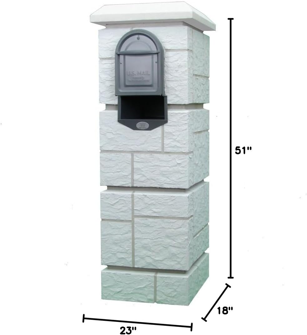 Curbside Xpressions Dakota Castle Mailbox Column, Post Mounted Mailboxes