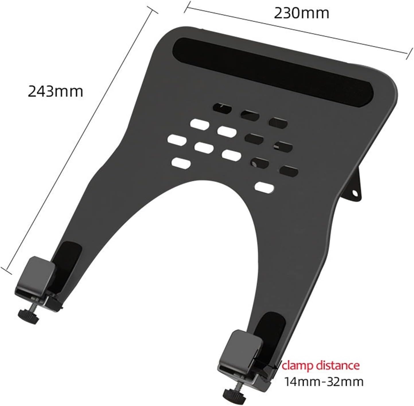 LP-1 Aluminum 10-16" Universal Notebook Bracket Laptop Holder Cooling Hole 75x75 100x100 Monitor Mount pad clampTray Black White(White)
