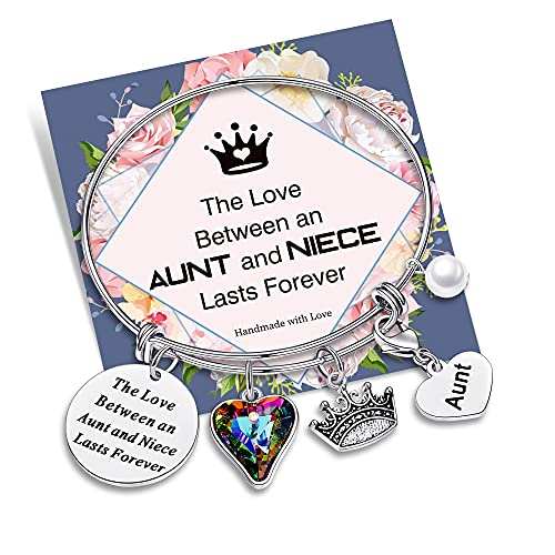 Aunt Gifts, The Love Between an Aunt and Niece Lasts Forever Bracelet for Aunt Gifts From...