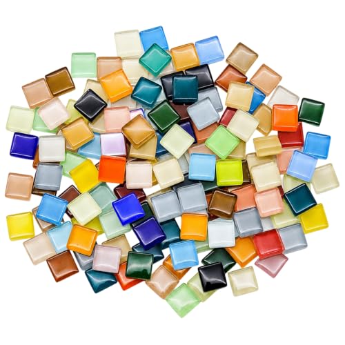 Pocoxll 450 Pcs Bulk Glass Mosaic Tiles, Mosaic Glass Crafts Supplies