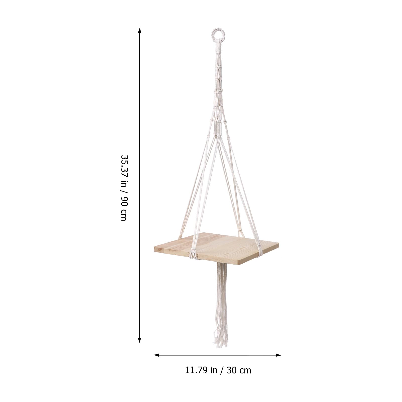 Hängender Pflanzentopfhalter aus Baumwolle für Innen und Außen Beige