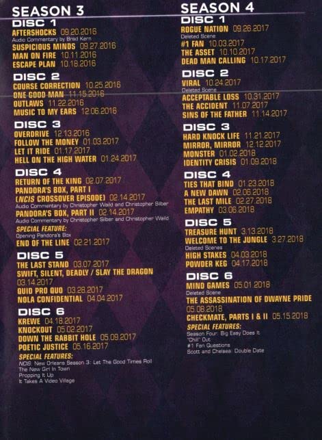 NCIS: New Orleans: The Complete First, Second, Third & Fourth Seasons (Season 1 / Season 2 / Season 3 / Season 4) [Naval Criminal Investigative Service (N.C.I.S.) New Orleans Seasons 1-4]