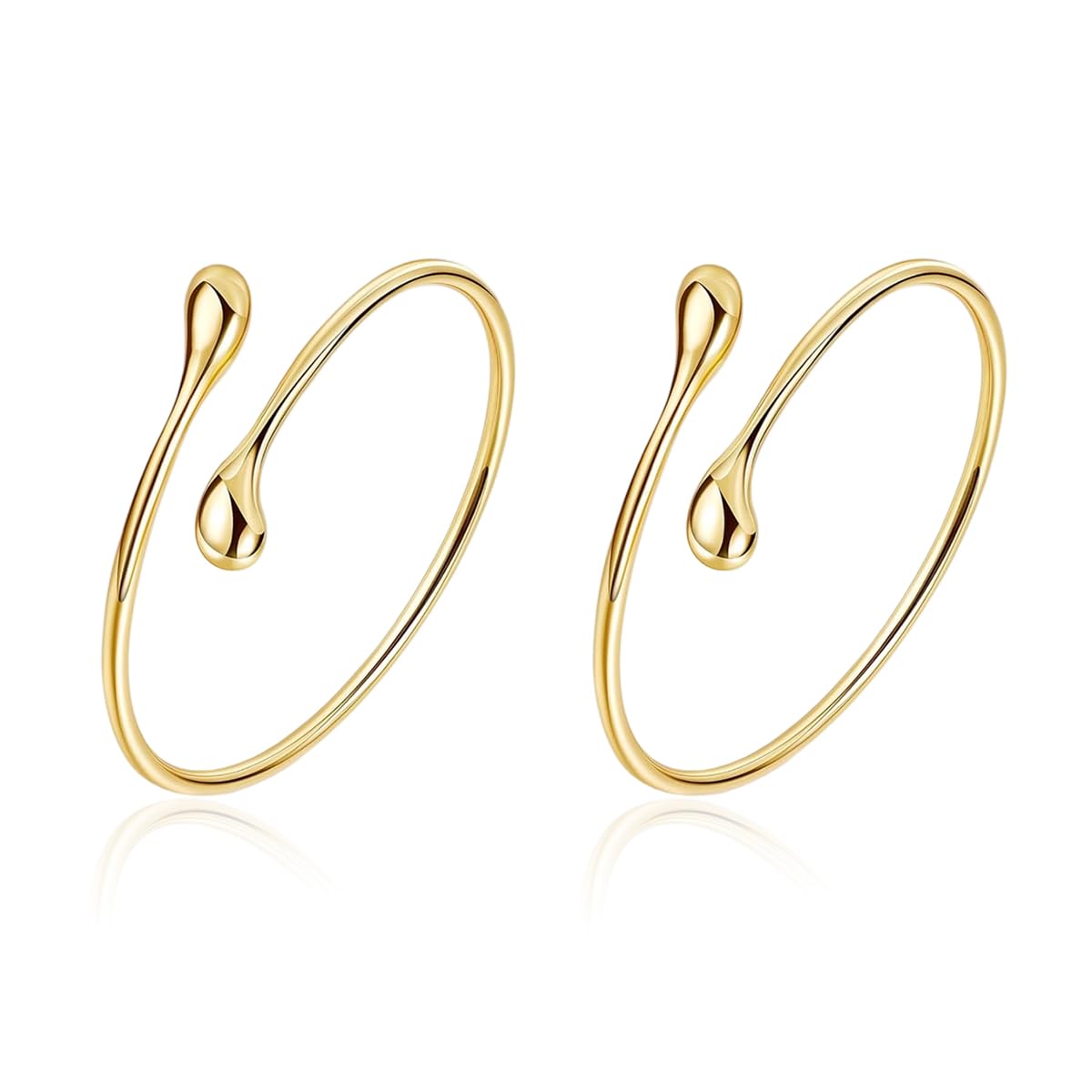 Gold Bracelet for Women, Arm Cuff Jewellery for Women - Adjustable Minimalist Upper Arm Bangle, Polished Arm Bracelet, Elegant for Everyday Wear & Summer Dresses Outfits, Gift for Girl