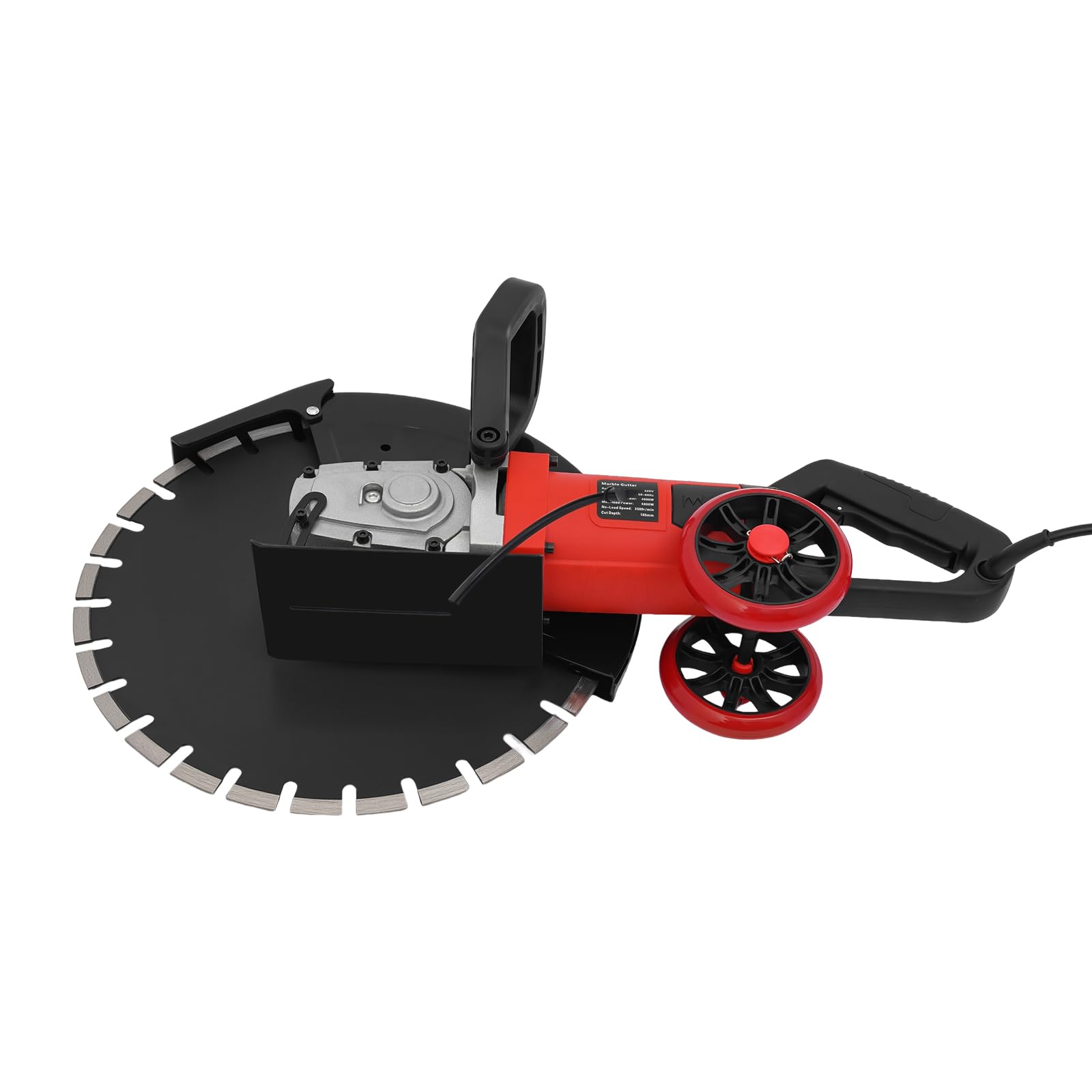 Sega per calcestruzzo, elettrica, 4000 W, 3000 giri/min, con lama diamantata da 410 mm, sega circolare per calcestruzzo, taglio per calcestruzzo, profondità di taglio regolabile 165 mm, sega a pietra