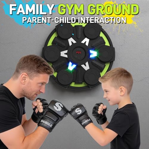 Image of Music Boxing Machine for Kids & Adults - Wall Punching Pad with Lighting, 9-Speed Bluetooth Boxing Game with Gloves, Wall Mounted Exercise Equipment, 2026 Upgrade Boxing Equipment for Kids Age 6+