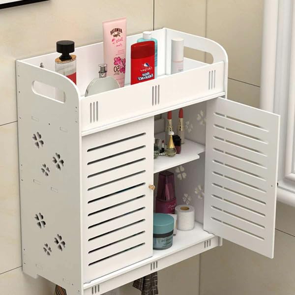 Peelorange Waterproof PVC Wall Mounted Bathroom Storage Cabinet Over Toilet with 5 Shelves, 8-Inch Depth White Organizer for Small Spaces, Space-Saving Wall Shelf for Bathroom & Kitchen (B0CN3C9TKJ) Amazon Price History, Amazon Price Tracker