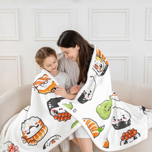 Image of Feelyou Sushi Pattern Blanket 50 inchx60 inch Boys Girls Gift Sofa Warm