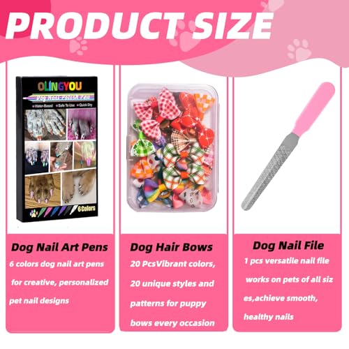 50% Off OLINGYOU Dog Nail Art Pens + Free Bow Set - Image 3